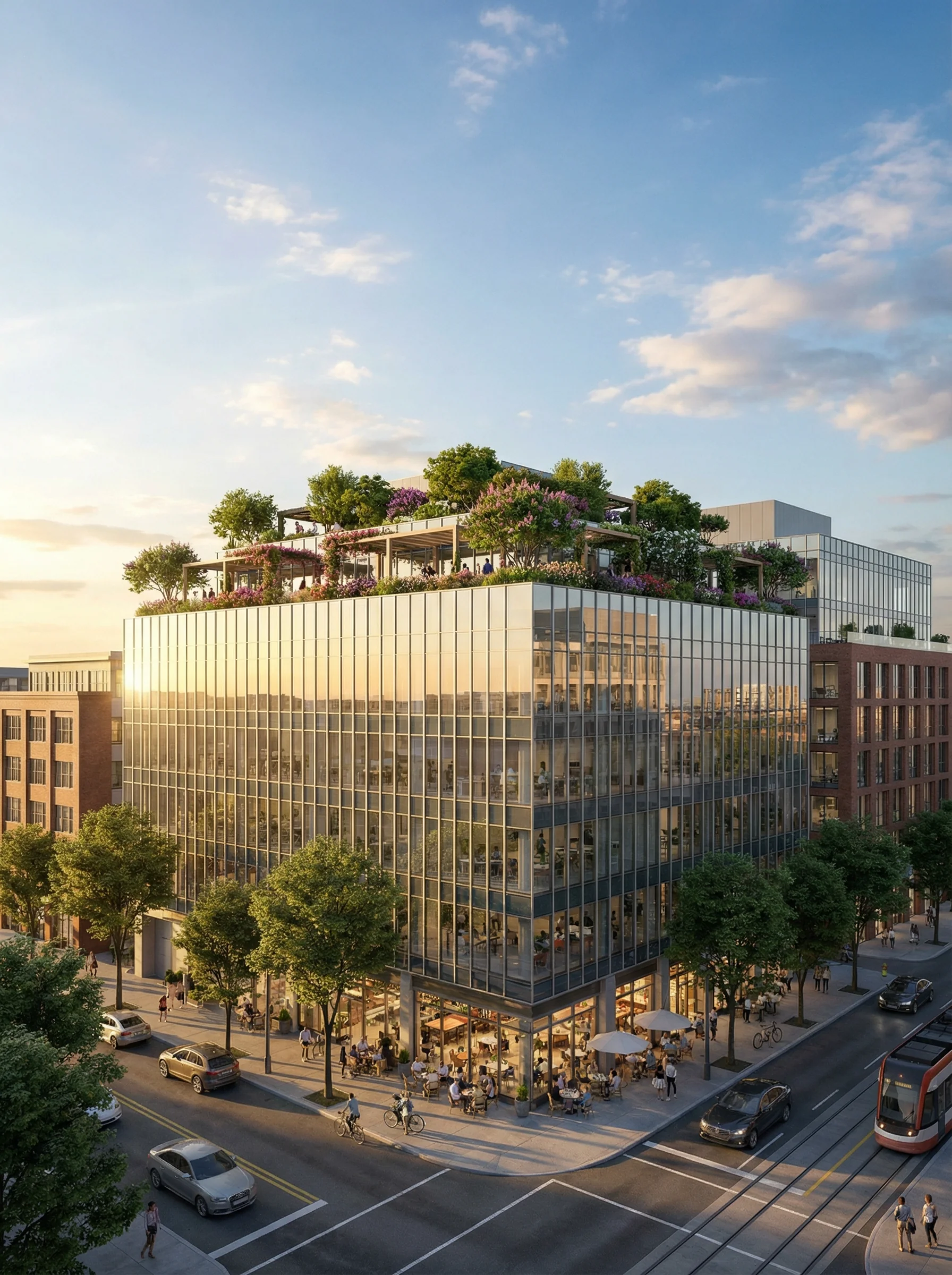 A contemporary mixed-use building