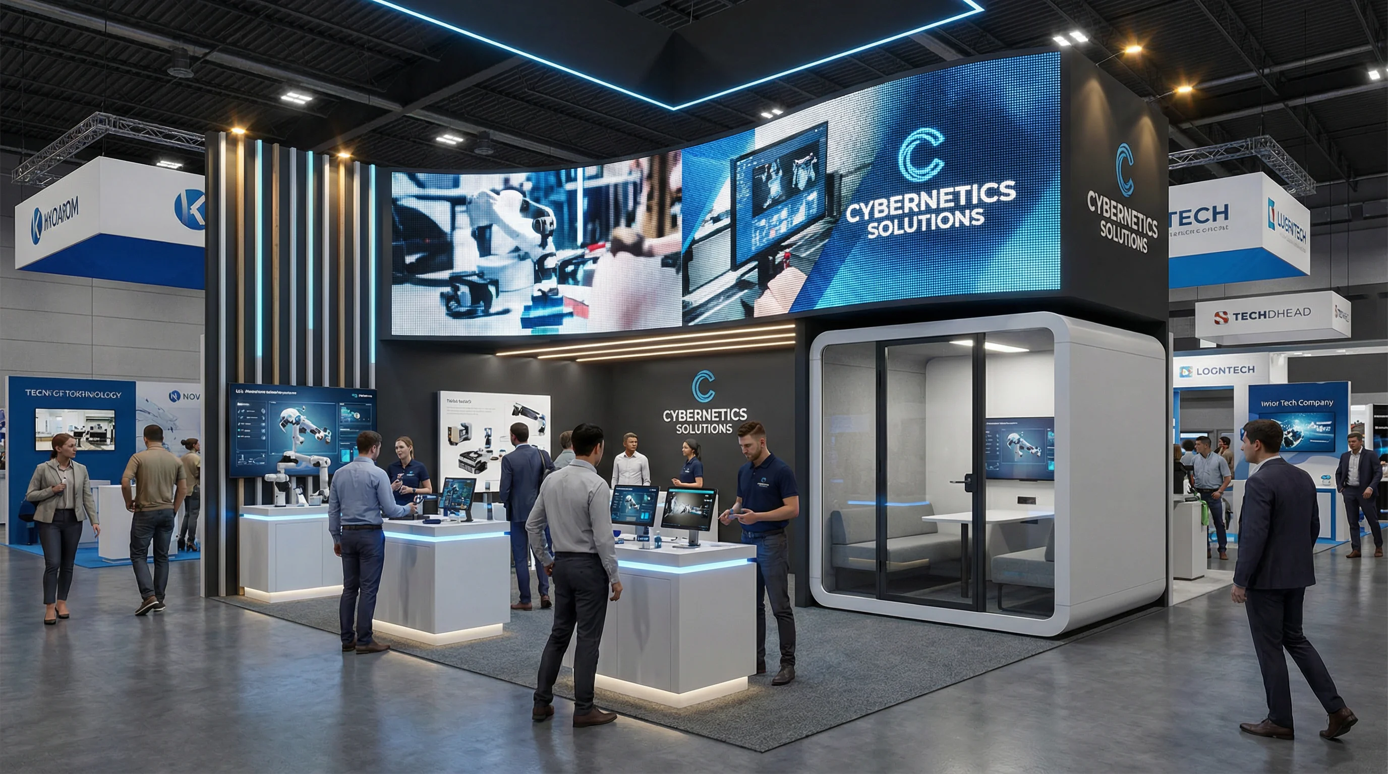 A technology company exhibition booth