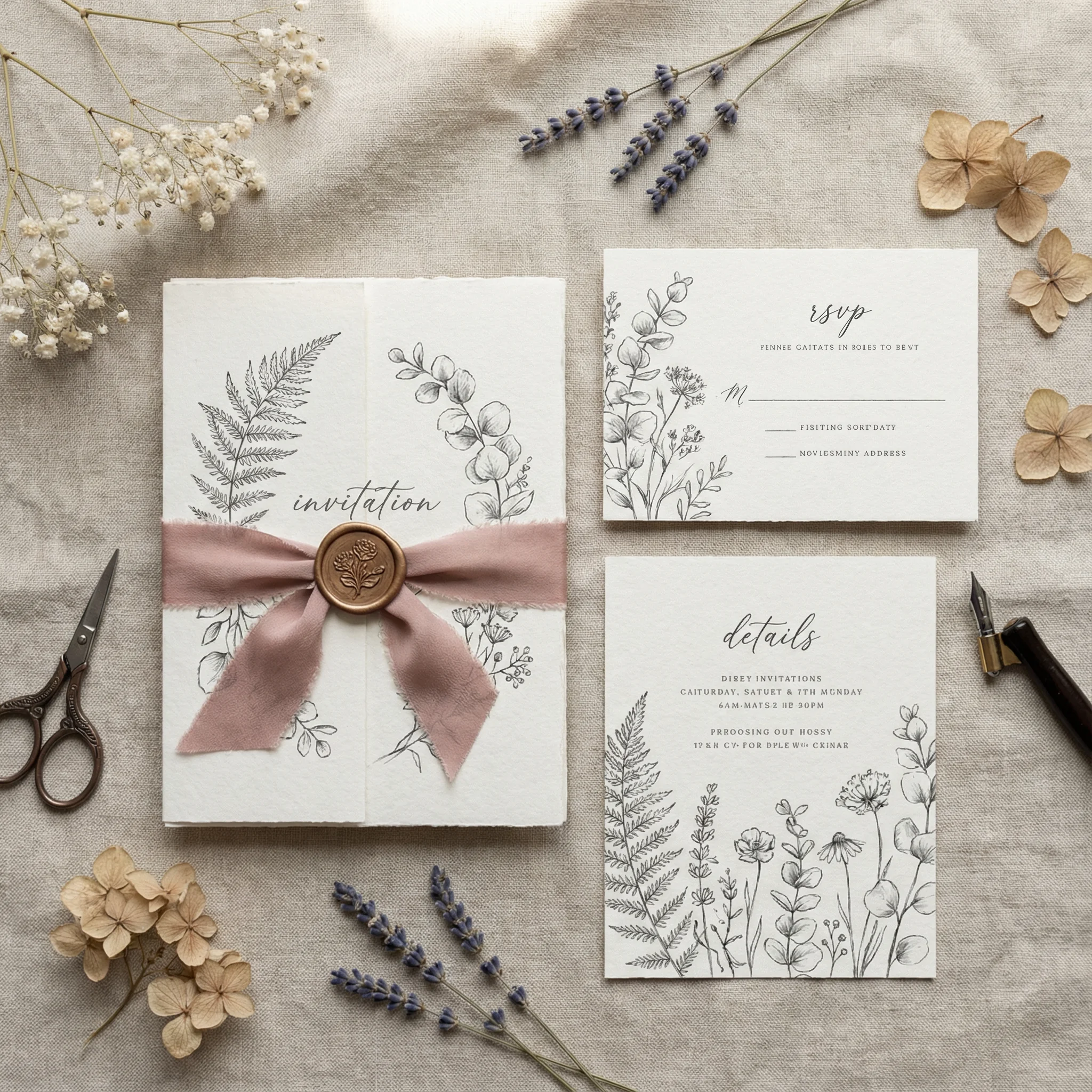 An elegant wedding invitation