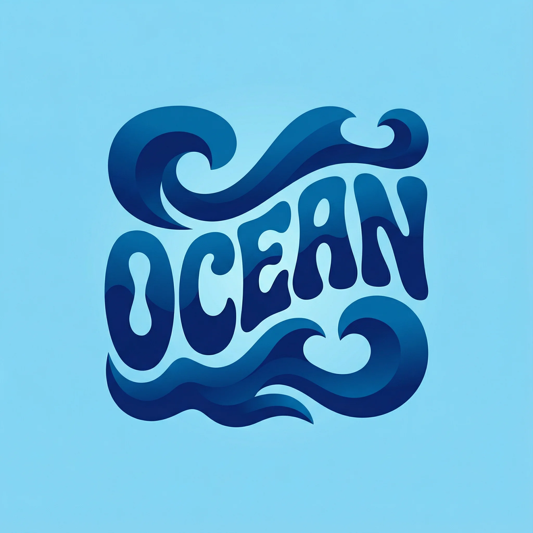 A retro-inspired wave typography logo