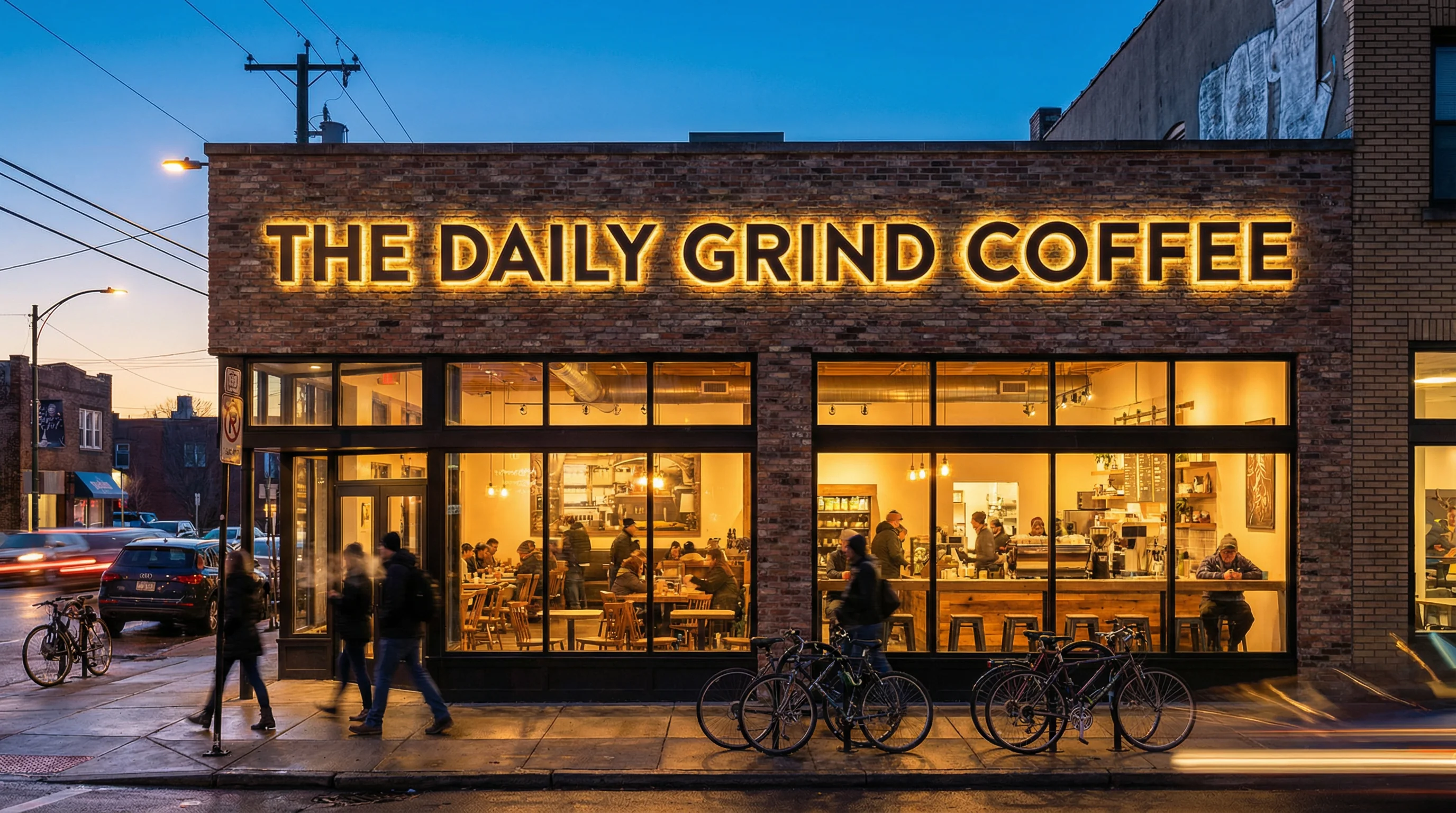 an exposed brick storefront facade