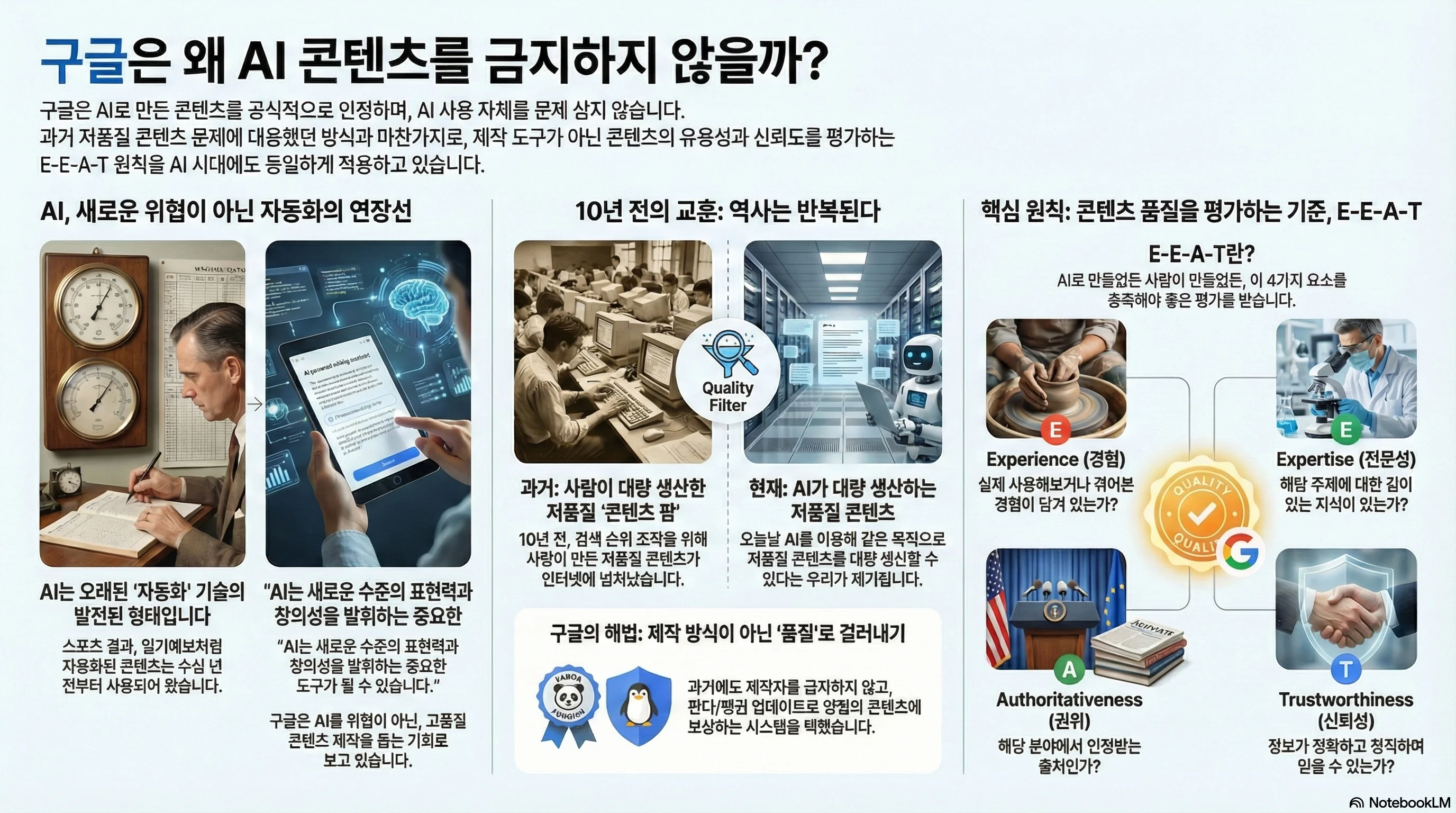 구글은 AI 컨텐츠를 인정한다 인포그래픽